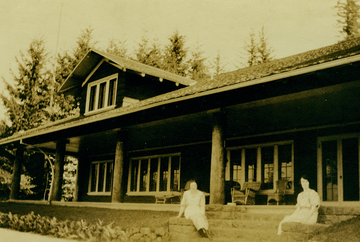 A preserved photo from the early 20th century showcases the estate of Ralph and Belle Jenkins, original owners of the 68-acre property on Cooper Mountain.
