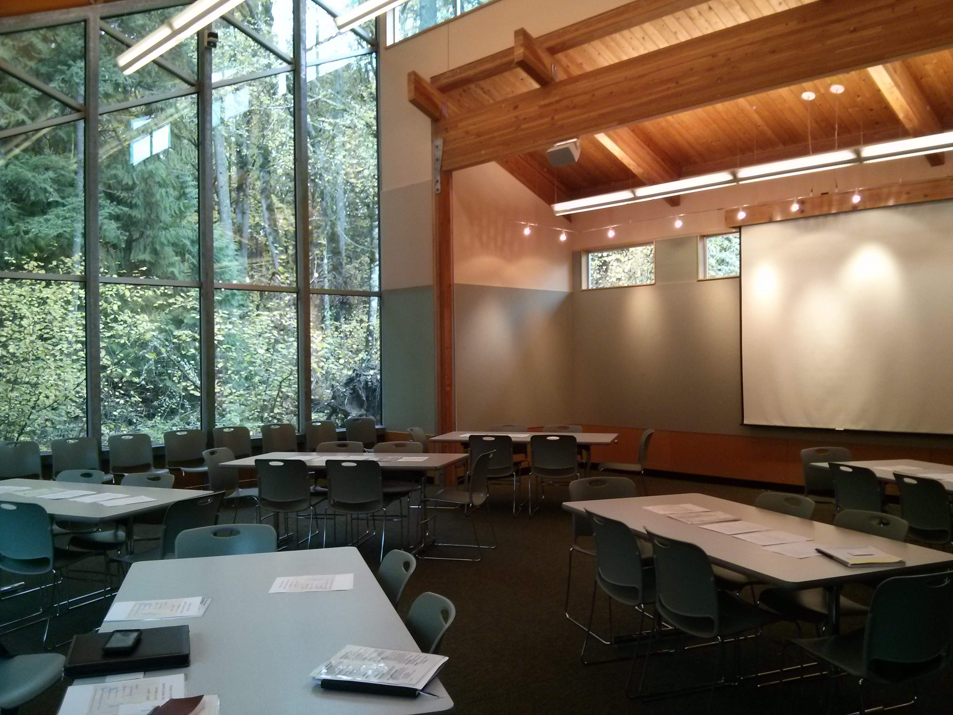 Meeting accommodations in the Beaver Den at the Tualatin Hills Nature Center