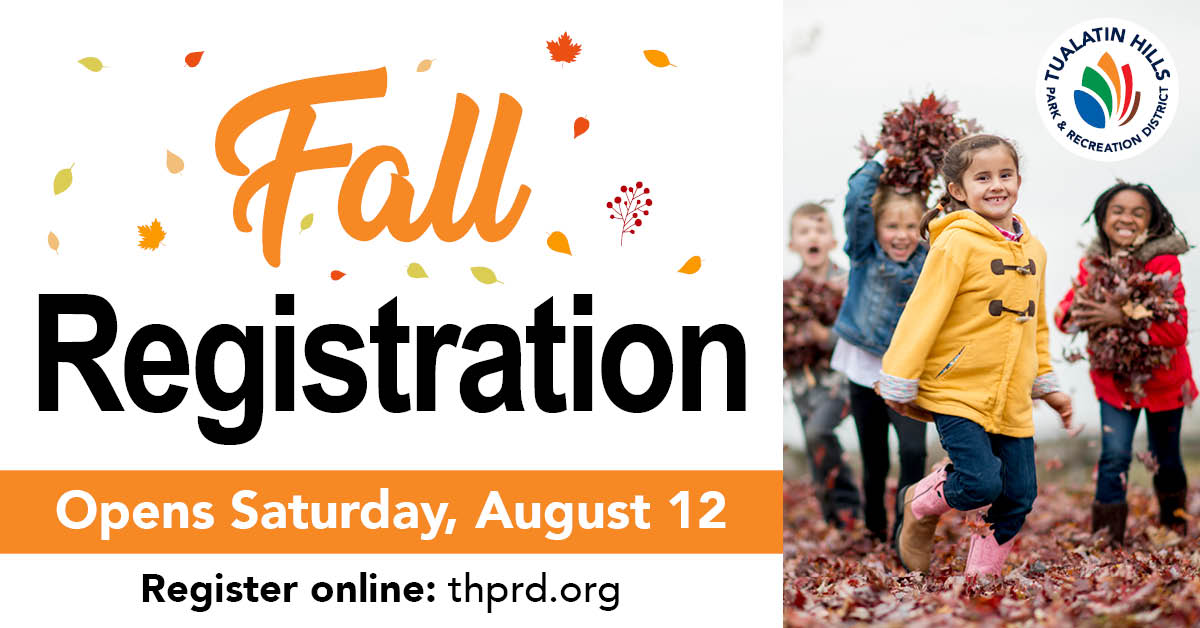 Fall Registration Opens Saturday, August 12
