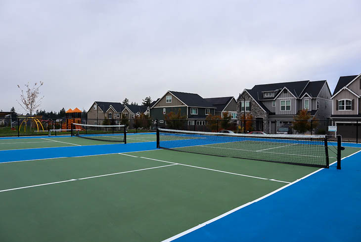 Sport court for pickleball and basketball