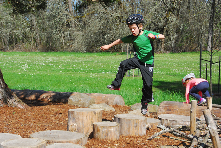 Pioneer Park is one of several THPRD sites that uses natural elements to encourage unstructured and imaginative play.